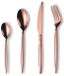Ibenzoa® 24-delige luxe bestekset van roestvrij staal met titane rosé gouden afwerking – set voor 6 personen