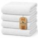 NatureMark Set van 4 douchehanddoeken – zachte en absorberende douchehanddoeken van 100% katoen, geschikt voor dagelijks gebruik – Wit, 70x140 cm