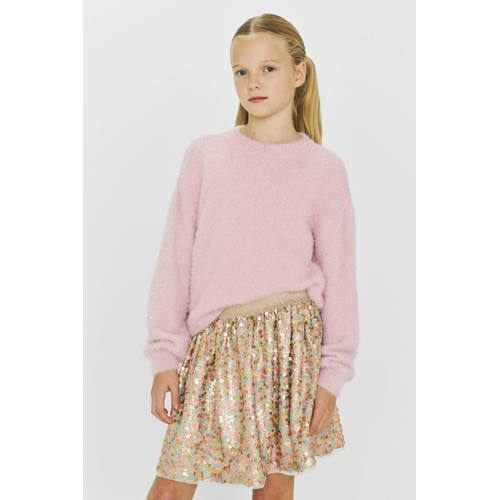 Coolcat pailletten rok Sassy lichrroze/multicolor