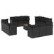 vidaXL Loungeset met Kussens, Poly Rattan, Zwart