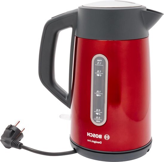 Waterkoker TWK4P434 1.7 liter Ergonomisch gebruik Kopjesindicator Rood - Designline