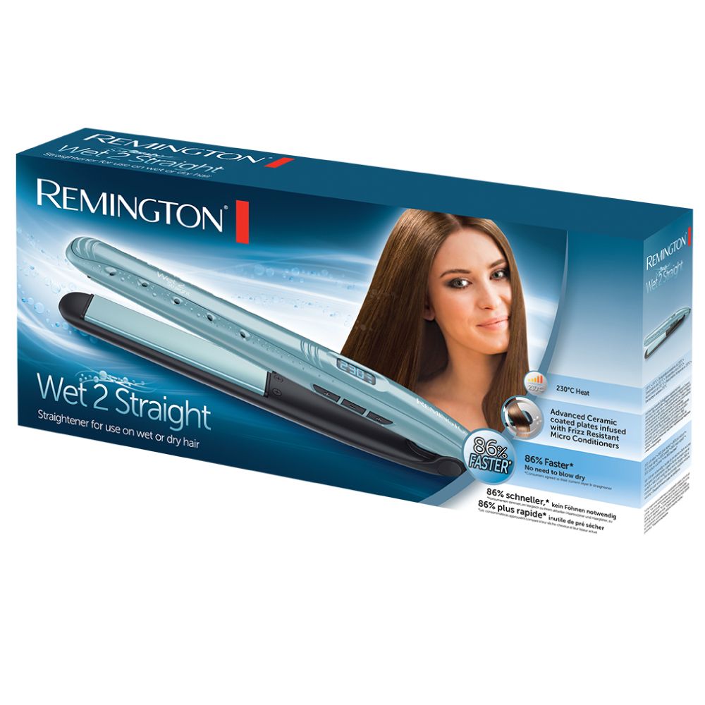Remington S7300 Wet2Straight - Stijltang - Zwart/Blauw