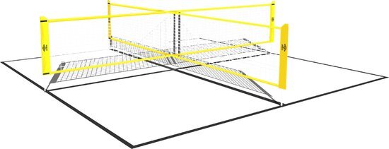 Umbro - voetvolley net - 400 x 45 cm - 2 tot 4 spelers - gekruist net - incl. begrenzingstouw - voetbal training