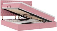 vidaXL LED Opbergbed met Matras Roze 160 x 200 cm Fluweel