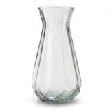 Jodeco Vase - Modèle élégant - verre clair/transparent - H24 x D13,5 cm