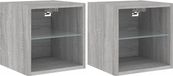 vidaXL Tv-wandmeubels met led 2 st 30x28,5x30 cm grijs sonoma eiken