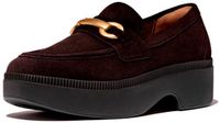 FitFlop F-Luma Chunky-Snaffle Suede Demi-Wedge Loafers BRUIN - Maat 36