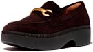 FitFlop F-Luma Chunky-Snaffle Suede Demi-Wedge Loafers BRUIN - Maat 36