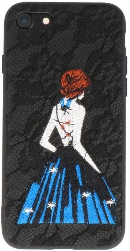 Best Cases Zwart Chinees Borduurwerk TPU back case hoesje voor Apple iPhone 7 / 8