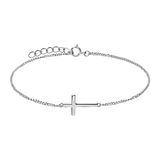 Lucardi Dames Zilveren armband kruis - Armband - 925 Zilver - Zilverkleurig - 19 cm