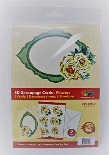 3D Decoupage Card Kit - Floral Rose Oval Frame Design