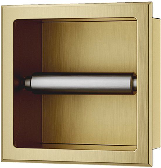 Xellanz Rocko Toilet Roll Holder Without Flap Built-in Brushed Brass
