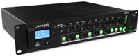 Audibax Zone 360BT audioversterker voor meerdere zones, uitgangsvermogen 360 W, meerdere kabelingangen, audio-mixer met Bluetooth, USB- en SD-aansluiting, fantoomvoeding