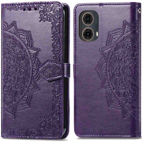 imoshion Hoesje - Geschikt voor Motorola Moto G85 - Mandala Bookcase - Paars