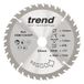 Trend Wood CSB/14036T Accu-cirkelzaagblad, diameter 140 mm, 20 mm boring, 36 tanden, 1,8 mm snijvoeg, +10° haak, TCT, fijn oppervlak