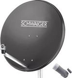 Schwaiger Satellietinstallatie voor 1 satelliet - Satellietschotel 80 cm, Antraciet, LNB - 1 aansluiting