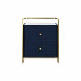 DKD Home Decor Nachtkastje Kristal Blauw Gouden
