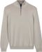Baileys Heren Trui Half zip Trui Pullover met rits Grijs mêlee Katoen Regular Fit