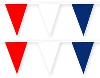 Merkloos / Sans marque Vlaggenclub 2x Amerika/USA stoffen vlaggenlijnen/slingers 10 meter van katoen