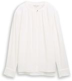 Tom Tailor - Crinkle blouse met ruches - Maat 38 - Whisper White