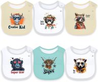 Maiwamita 6-pack waterdichte katoenen babyslabben voor meisjes en jongens met drukknoop