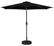 Syfax Tuinparasol met LED-lampen en voet 3 x 3 m Polyester Zwart