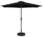 Syfax Tuinparasol met LED-lampen en voet 3 x 3 m Polyester Zwart