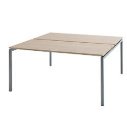 Bisley Bureautafel Quattro desk basic Eiken, wit 1.600 x 1.640 x 740 mm