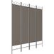 Cloison de séparation 4 panneaux anthracite 160x220 cm tissu