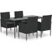 Maison Exclusive - Salon de jardin 5 pièces avec coussins, rotin synthétique noir