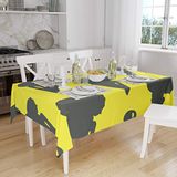 Bonamaison Tafelkleed, Anti-Mold, Sneldrogend, Waterdicht, 100% Polyester Tafellaken, Neon Geel, Rook, 140 x 160 Cm