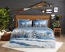 Good Morning dekbedovertrek sneeuw / winterlandschap - Lits jumeaux 240x200/220 cm - Blauw - 100% Katoen flanel