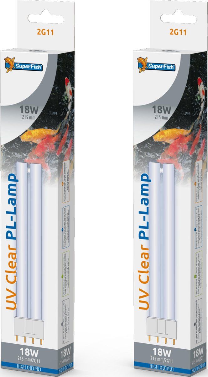 SuperFish UV PL 18 watt vervangingslamp 2 stuks