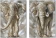 DKD Home Decor Schilderij Olifant Koloniaal 70 x 3 x 100 cm (2 Stuks)