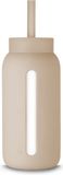 Muuki Lounge Straw + Cap | Herbruikbaar Siliconen Rietje Met Drukvaste Dop | Summer Sand