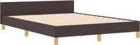 vidaXL Bedframe met hoofdeinde Donkerbruin 140 x 200 cm Stof