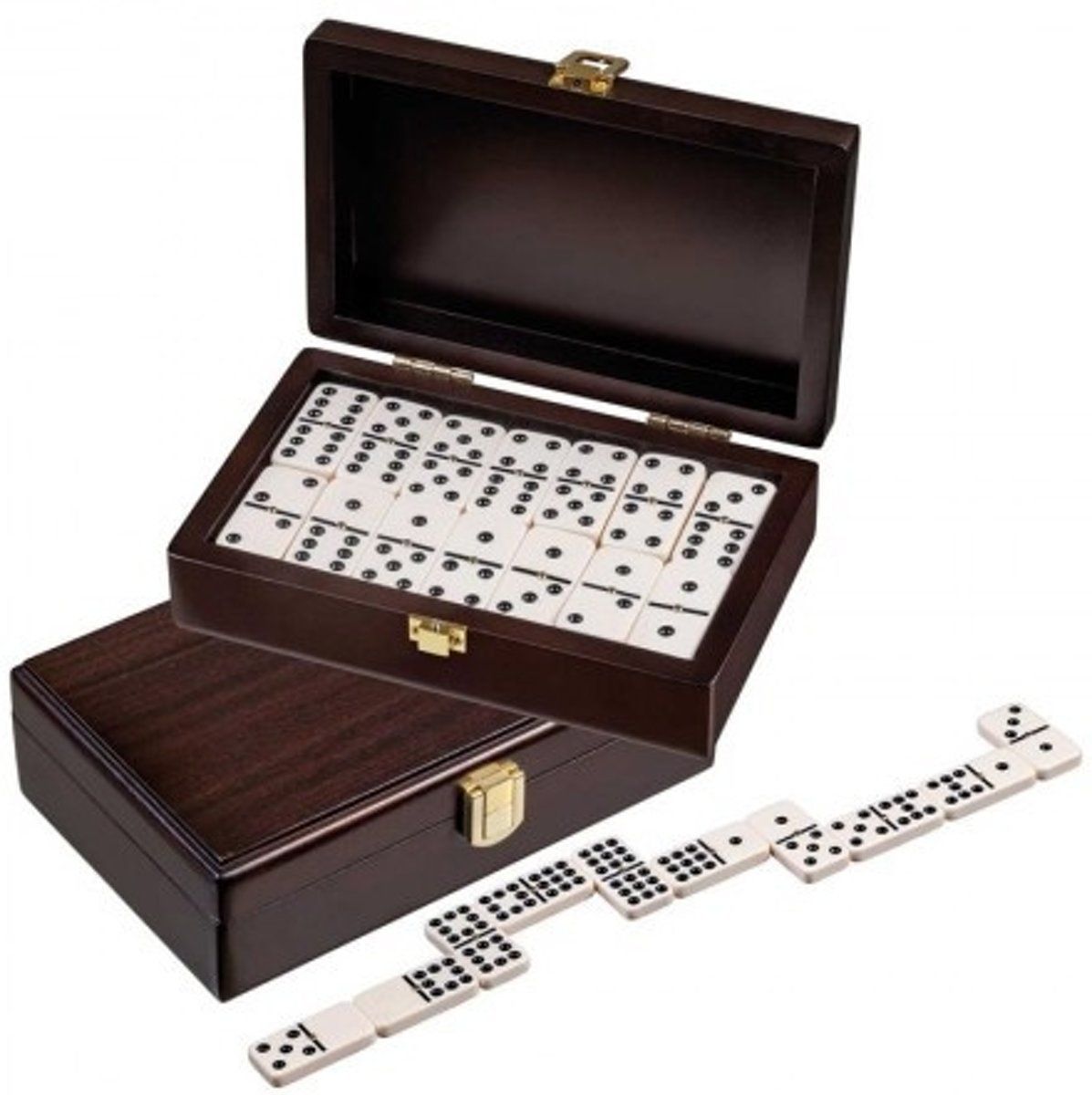 Philos Domino dubbel 9 walnoten box - 4014156036277