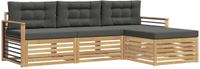 vidaXL - Buiten - bank - set - 4 - st - Wit - en - antracietkleurig - Polyester