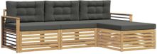 vidaXL - Buiten - bank - set - 4 - st - Wit - en - antracietkleurig - Polyester