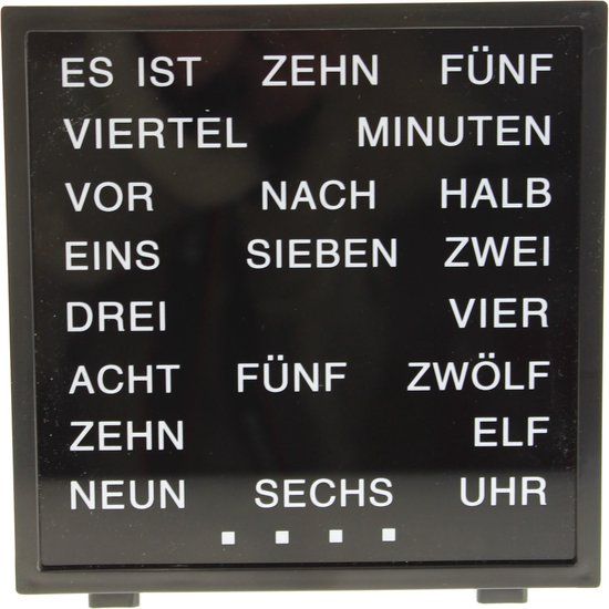 United Entertainment LED Woord Klok - Duits 17 x 16.5 cm