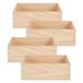 Home&styling Boîte de rangement Prague - 4x - 40 x 35 x 14 cm - Bois - Aspect naturel - Coffre de rangement