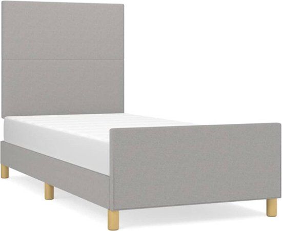 vidaXL Bedframe - Zonder Matras - 100x200 cm - Stof - Lichtgrijs
