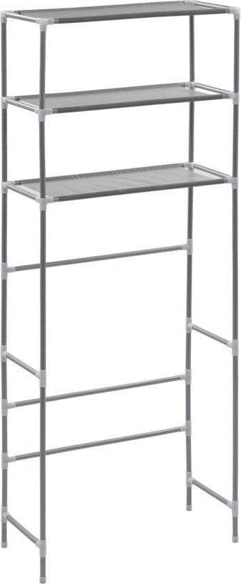 vidaXL Opbergrek voor Wasmachine - 3 Laags - Zilver - 69x28x169 cm
