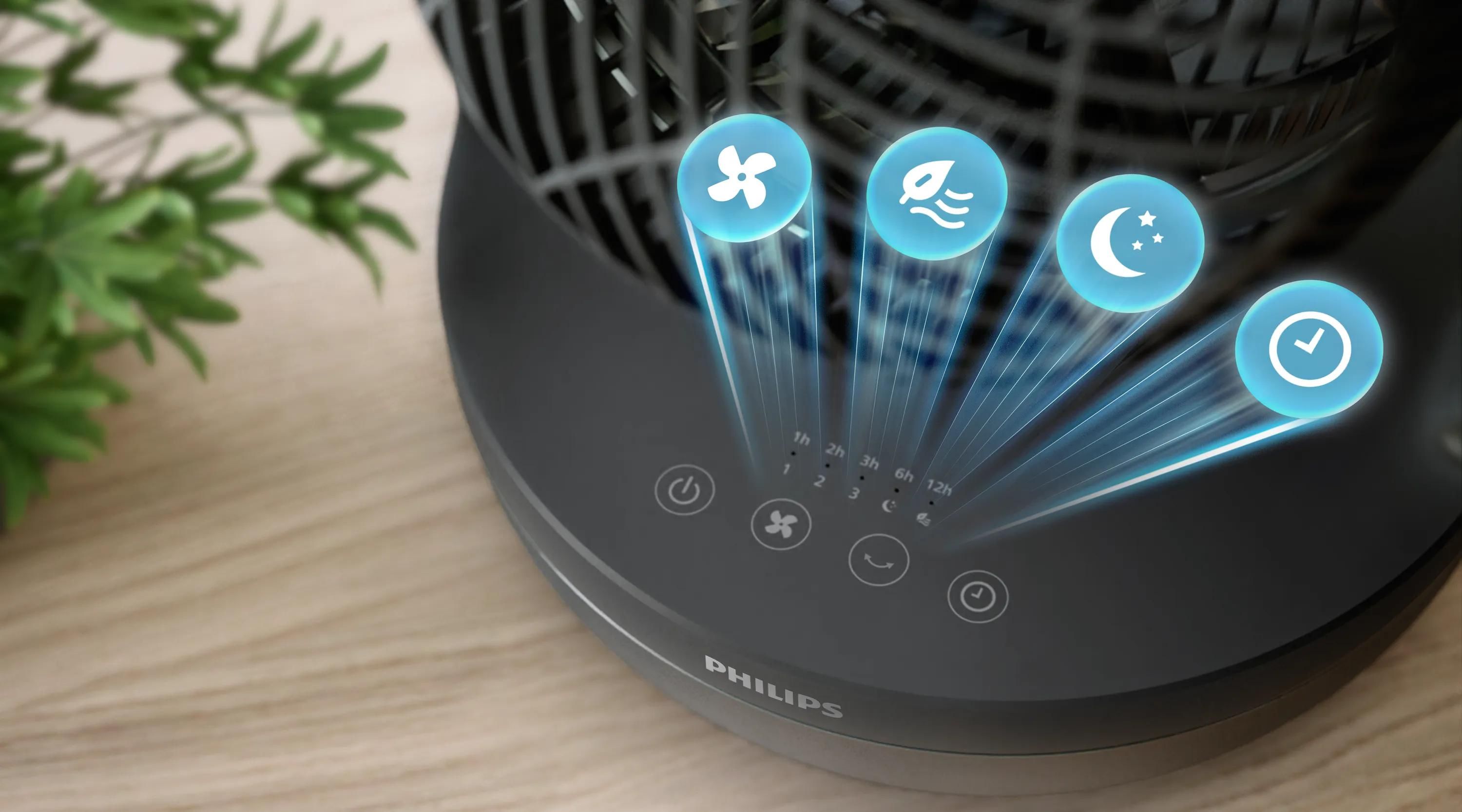 Philips 3000 Series Tafelventilator - Graphite - 22cm - 3 Snelheden - Timer