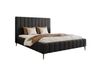 Lit rembourré 180x200 pieds en métal, velours, gris foncé