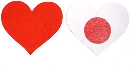Jumada's - Hartjes tepelstickers - Rood - Unisex