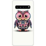 Hiboux coloré Bedrukt siliconen hoesje compatibel met Galaxy S10 5G