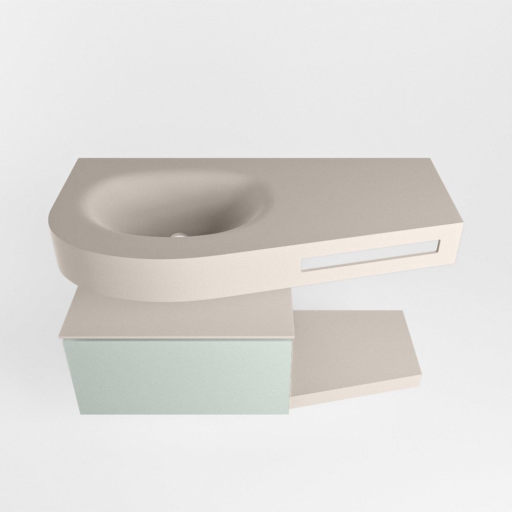 Mondiaz Riva Dulcet Badkamermeubel Links 100cm - Linen & Greey