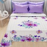 PETTI Artigiani Italiani - Sprei voor Frans bed, 220 x 260 cm, 100 g/m², omkeerbaar, voor Frans bed, licht dekbed, paars, 100% Made in Italy