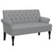 vidaXL Bankje met rugleuning, lichtgrijs, 120 x 62 x 75,5 cm, stof